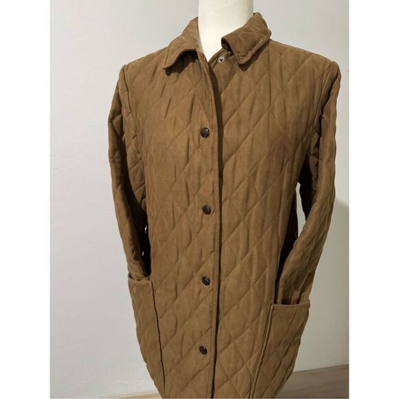 Talbots Barn coat Diamond Quilted snap front SP with pockets - Picture 8 of 8